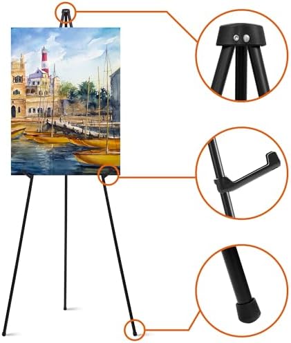 ARTASY 63" Easel Stand for Wedding Signs, Black, 2 Packs with Carry Bags - Image 6