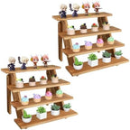 Wooden Cupcake Stand for 24 Cupcakes, 4 Tier Cupcake Display Stand Rustic Tiered Display Stand Dessert Table Display Set Cupcake Stand for Baby Shower Decorations Birthday Party Supplies Perfume Display(Pine Wood 2Pcs) by Fumingpal