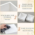 Barydat 8 Pcs White Wood Risers Display, Small 8.7" - Image 5