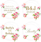 Personalized Custom Stickers Labels for Wedding Favors Birthday, Business Logo Customized Sticker.Waterproof, Fade & Heat Resistant and Cold Resistant. Pack of 100 to 1000. (Wreath 10, 4 Inch) - Image 2