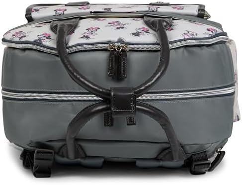 Disney Diaper Bag Backpack with Changing Pad Minnie Mouse – 16” Nylon Baby Bag for Parents, Insulated Bottle Holders, Multiple Storage Pockets - Image 3