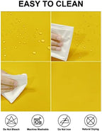 Fokitut 2 Pack Waterproof Rectangle Tablecloth, 90x156 Inch,Stain Resistant and Wrinkle Polyester Table Cloth, Fabric Table Cover for Kitchen Dining, Wedding, Party, Holiday Dinner-Yellow - Image 2