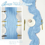 30 Pack Baby Blue Cheesecloth Table Runner 17 x 108 inch Cheese Cloth Table Runners 9ft Blue Table Runner Rustic Romantic Sheer Gauze Runner for Wedding Party Baby Shower Table Decoration - Image 6