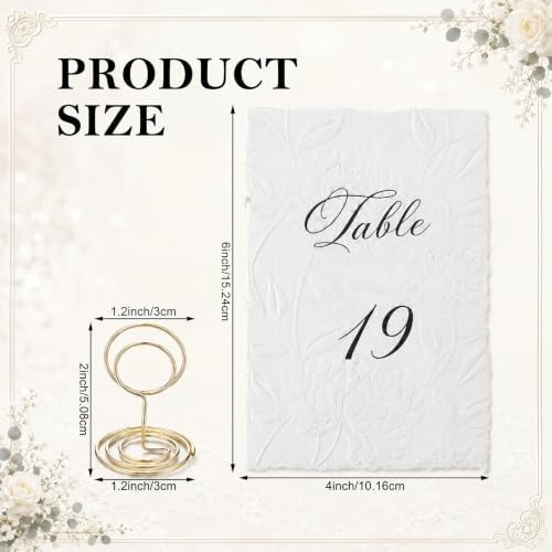 Eaasty 20 Pcs Deckled Edge Table Number 1-20 with Holder for Wedding, Black - Image 2