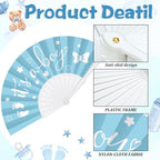 Cinrobiye 24 Pcs Baby Shower Folding Hand Fans for Guest Bear Baby Shower Hand Fans Colorful Foldable Handheld Fan for Gender Reveal Baby Shower Celebration Party Favors Supplies(Blue) - Image 3