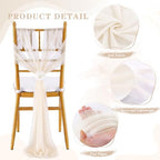 Champagne Chair Sashes Wedding Decorations: 32 Panels Champagne Church Chair Draping Fabric - Baby Shower Banquet Hotel Chairs Decor - Image 3