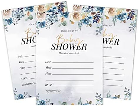 Pack of 30, Girl Baby Shower Party Collection, Baby Shower Invitation Cards, Fill in the Blank Invites WIth Envelopes, Floral Theme Party Supplies - Image 6