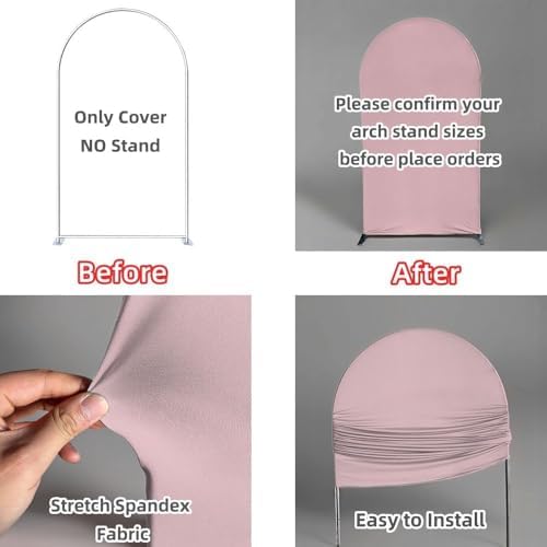 Set of 2 Arch Backdrop Covers Sweet Bee Theme Baby Shower 2PCS Spandex Stretchy Arch Cover for Honey Bees Birthday Party Banquet Decorations (Hunny,7.2FT & 6FT) - Image 5