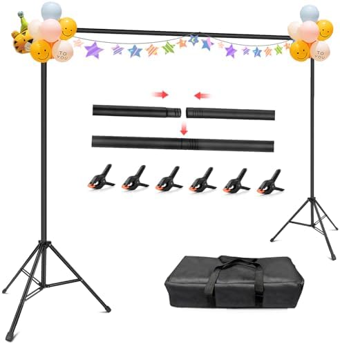 Hemmotop Photo Backdrop Stand, 10x7ft, Secure Straight Thread Connection by Hemmotop