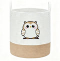 Owl Laundry Basket, Large Cotton Rope Hamper for Nursery by Goodheim
