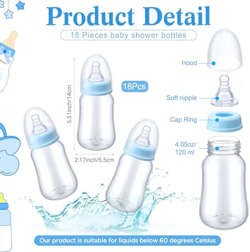 Roowest Bottle Chug Baby Shower Games Favors, Blue, Elephant - Image 3
