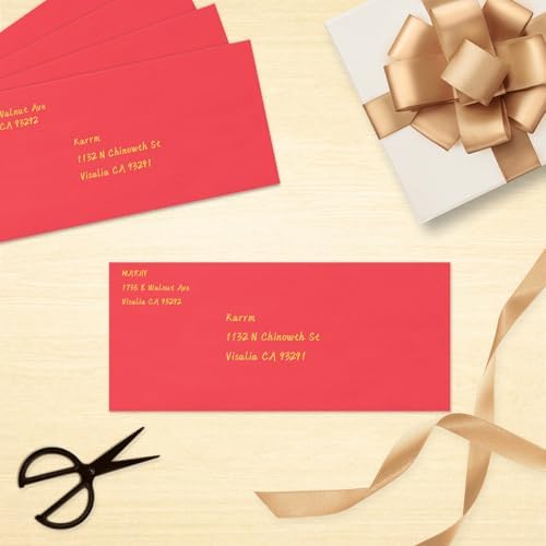 200 Pack Red #10 Business Envelopes, Christmas New Years Standard Envelopes Self Seal, Letter Size Mailing Envelopes for Checks Letters Invoices Birthday Graduation Wedding, 4 1/8 x 9 1/2 Inch - Image 7