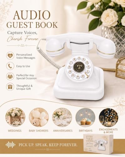 Audio Guest Book Phone, Wedding Guest Book Alternative, White - Image 5