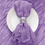 DeZerlor Purple Washable Cheesecloth Napkins Set of 50 for Wedding Party - Image 2