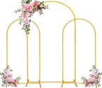 Arch Backdrop Stand 7.2FT, 6FT, 6FT Set of 3 Gold Wedding Arch Stand Balloon Arch Stand Stable Metal Arch Backdrop Frame for Wedding Ceremony Birthday Party Bridal Baby Shower Banquet Decoration by Fivenl