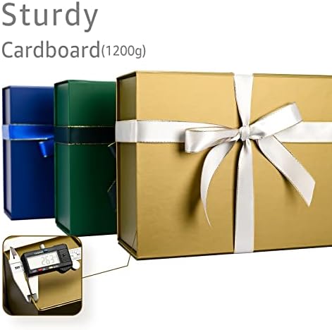Olive Gold Gift Box with Magnetic Lid for Birthday, 13.85"x8.35"x4.45" - Image 4