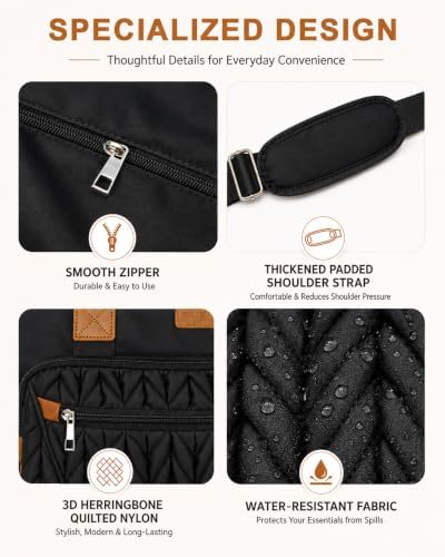 FHELAD Diaper Bag Tote for Women, Baby Diaper Bag Set (Obsidian Black) - Image 3