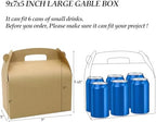30Pcs 9 Inch Large Gable Gift Boxes, Brown Party Favor Treat Boxes, Lunch Box with Handles for Birthday Babyshower Wedding Activity Picnic - Image 2
