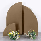 Efavormart Set of 4 Taupe Spandex Half Moon Arch Covers, Custom Fit Chiara Backdrop Slipcovers 2.5ft-7ft for Modern Farmhouse and Industrial Staging - Image 2