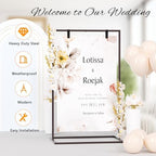 50H" Wedding Welcome Sign Stand with 8 Pair Satin Ribbon & 2 Leather Strap - Image 4