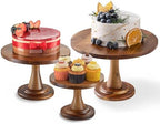 Tidita Set of 3 Size Wood Cake Stand Set, Easy To Assemble, Removable Tray by TIDITA