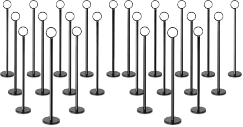 New Star Foodservice Ring-Clip Table Number Holder / Place Card Stand, 12 Inch, Black Finish, Set of 12 (Pack of 2) by NewStarFoodservice