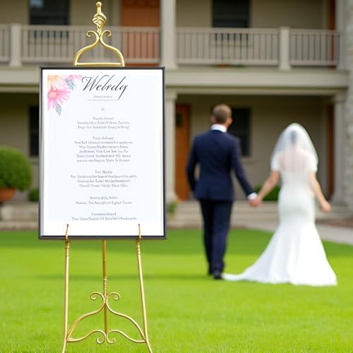 Gold Easel Stand for Sign 58.5” H Metal Large Adjustable - Image 2