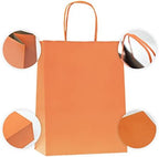 Nexmint Orange Gift Bag 8"x10.5": 120 Pack Bulk Medium Kraft Paper Bags with Handle. Great for Holiday Party, Autumn Festivities, Favors, Goodie, Candies, Shopping, Business, Retail - Image 3