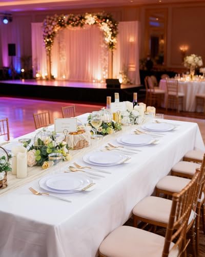 Supernal Gold Disposable Plates Silverware Set Serves 30 Birthday Wedding - Image 5
