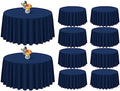 Showgeous 120 Inch Navy Blue Round Tablecloths, Polyester Table Covers by Showgeous