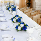 NUPTIO Flower Ball Arrangement Bouquet - 10 Pcs 9.5 inch Diameter Royal Blue Fake Flowers Roses Balls for Centerpieces Tables - Artificial Rose Arrangements for Wedding Centerpiece Table Decorations - Image 3