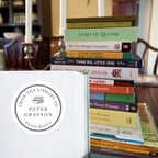 Personalized Classic Book Labels with Stack of Books, From the Library of Stickers, Set of 90 stickers 1.5 inch round, Please Return Bookplate Stickers - Image 3