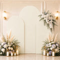 Ivory Arch Cover 7.2ft 6.6ft 6ft- 3 Set Spandex Wedding Arch Backdrop Cover by Lrrtwer