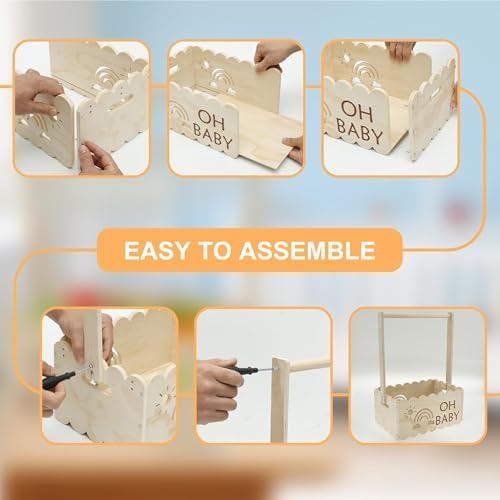 Infant Shower Crate Storage Bin Container Decorative Box Display - Image 5