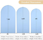 White Blue Arch Backdrop Cover Set of 3 Party Wedding Arch Covers Stretchy Backdrop 7.2FT 6.6FT 6FT Decorations Baby Shower Bridal Shower Photo Birthday Arch Stand Cover Spandex - Image 4