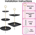 Cupcake Stand Set of 12, 6 Tiered Cupcake Stands & 6 Dessert Trays, Cake Stand Dessert Table Display Set for Baby Shower Wedding Tea Party Birthday Decorations - Image 3