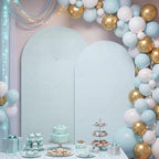 2 Set Wedding Arch Cover Blue Ripple & Solid Color Stretchy Backdrop Cover - Image 6
