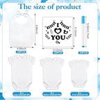 Panitay 100 Pcs White Baby Bodysuits Bibs Kit 25 Guests, Blue Bear - Image 3
