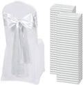 60 PCS Silver Satin Chair Sashes, 7 x 108 Inch by REWOMC