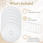 6 Pcs 18 Inch Large White Paper Lanterns Jumbo Hanging Party Decorations - Image 3