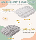 5-in-1 Baby Play Gym and Tummy Time Mat, 12 Learning Cards, Plush Activity Mat with 6 Toys, Baby Gym, Convertible to Ball Pit, Baby Gift, Grey - Image 4