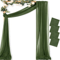 Sheer Gauze Wedding Arch Draping Fabric 29" x 20 FT 4 Panel Moss Green by MLMC