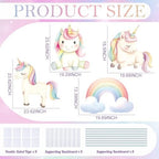4 Pcs Large Unicorn Party Decorations, Rainbow Unicorn Cardboard Cutouts, Birthday Decoration for Girls Baby Shower Photo Booth Backdrop Party Supplies - Image 3
