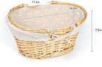 Wicker Basket Gift Baskets Empty Oval Willow Woven Picnic Basket Easter Candy Basket Storage Basket Wine Basket with Handle Egg Gathering Wedding Basket (Natural) - Image 7