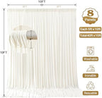 40x10ft Cream Backdrop Curtain Panels for Parties - Wrinkle Free Polyester Photo Curtain Backdrop Wedding Back Drop Fabric Drapes for Party Decorations Background for Photography - Image 4