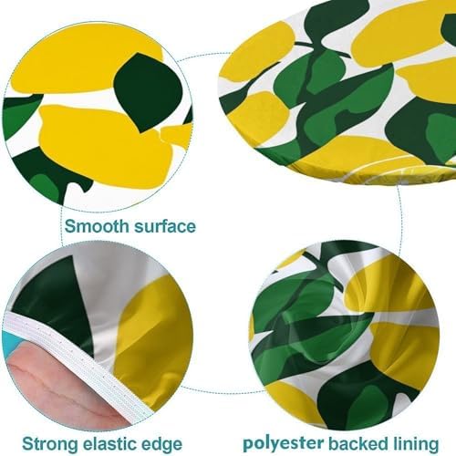 Joyful Lemon Print Oval Tablecloths Wipeable Spillproof Elastic for Event Wedding Banquet & Parties Fits for 52" x 70" Oval Table - Image 5