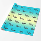Personalized Logo Wrapping Paper, Gradient Blue And Yellow Gift Wrap Paper Custom Funny Name Wrapping Paper Roll for Boys Girls Baby Shower Anniversary Birthday Christmas Gift 58x23 5 Rolls - Image 2