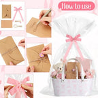 Wonderjune Leather Gift Basket Empty with Handles, 13.4 x 7.5 x 5.5 Inch - Image 3