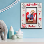 BELLA BUSTA- Personalize Baby First Year Memory Keepsake Picture Frame-Nursery Decor (1st Valentines (5x7 Vertical)) - Image 2