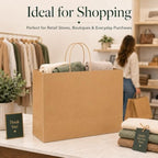 GSSUSA Brown Paper Bags with Handles, Large Gift Bags 16x6x12, 100 Pack - Image 5
